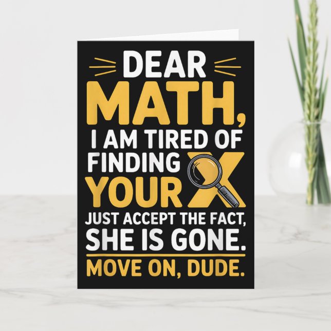 Funny Math Design For Boys Girls Math Teachers Men Card (Front)