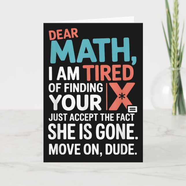 Funny Math Design For Boys Girls Math Teachers Men Card (Front)