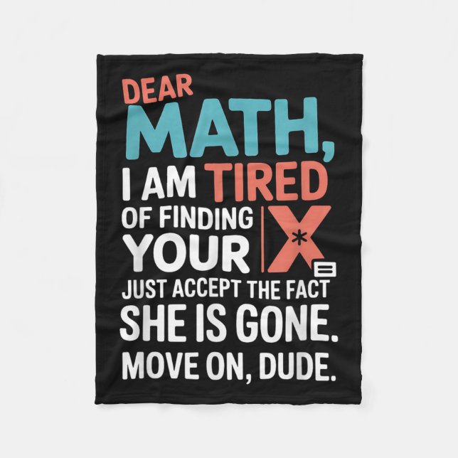 Funny Math Design For Boys Girls Math Teachers Men Fleece Blanket (Front)