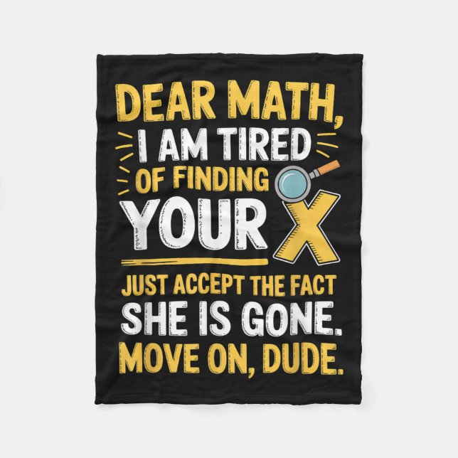 Funny Math Design For Boys Girls Math Teachers Men Fleece Blanket (Front)