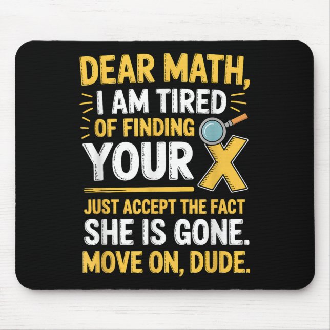 Funny Math Design For Boys Girls Math Teachers Men Mouse Mat (Front)