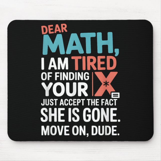 Funny Math Design For Boys Girls Math Teachers Men Mouse Mat (Front)