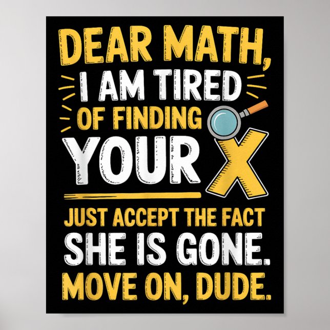 Funny Math Design For Boys Girls Math Teachers Men Poster (Front)