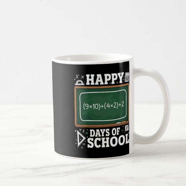 Funny Math Equation Happy 100 Days Of School Chalk Coffee Mug (Right)