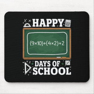 Funny Math Equation Happy 100 Days Of School Chalk Mouse Mat