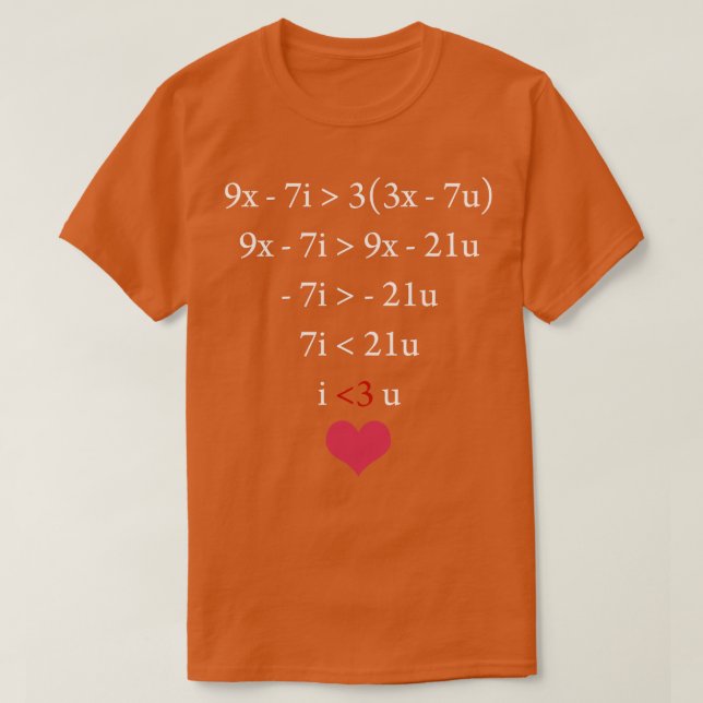 Funny Math Equation Love Equation Design T-Shirt (Design Front)