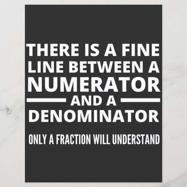 Funny Math  FINE LINE NUMERATOR DENOMINATOR (Front)
