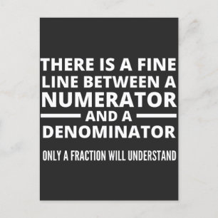 Funny Math  FINE LINE NUMERATOR DENOMINATOR Holiday Postcard