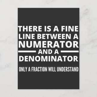 Funny Math FINE LINE NUMERATOR DENOMINATOR Holiday Postcard