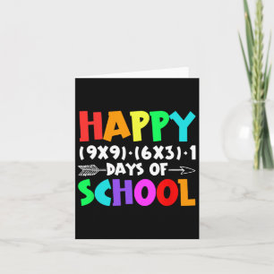 Funny Math Formula 100 Days Of School Boy Girl Tea Card