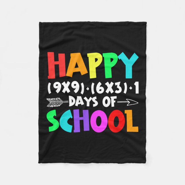 Funny Math Formula 100 Days Of School Boy Girl Tea Fleece Blanket (Front)
