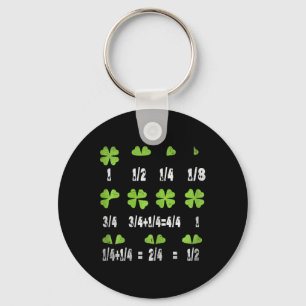 Funny Math Fraction Four Leaf Clover Teacher St Pa Key Ring