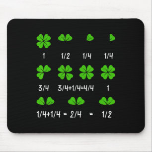 Funny Math Fraction Four Leaf Clover Teacher St Pa Mouse Mat