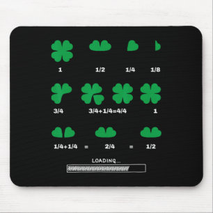 Funny Math Fraction Four Leaf Clover Teacher St Pa Mouse Mat