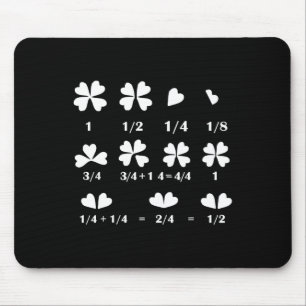 Funny Math Fraction Four Leaf Clover Teacher St Pa Mouse Mat