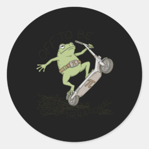 Funny Math Frog Pi Day Irrational Pun Scooter Classic Round Sticker
