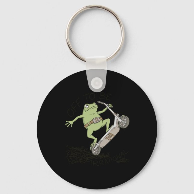 Funny Math Frog Pi Day Irrational Pun Scooter Key Ring (Front)