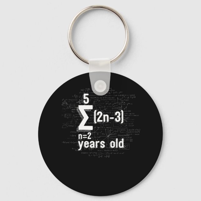 Funny Math Geek 16th Birthday 16 Years Old Key Ring (Front)