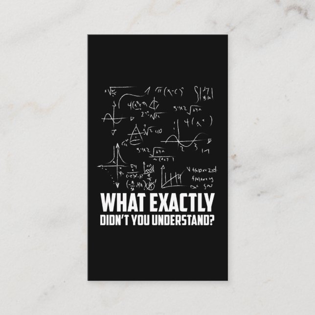 Funny Math Geek Physics Science Joke Business Card (Front)