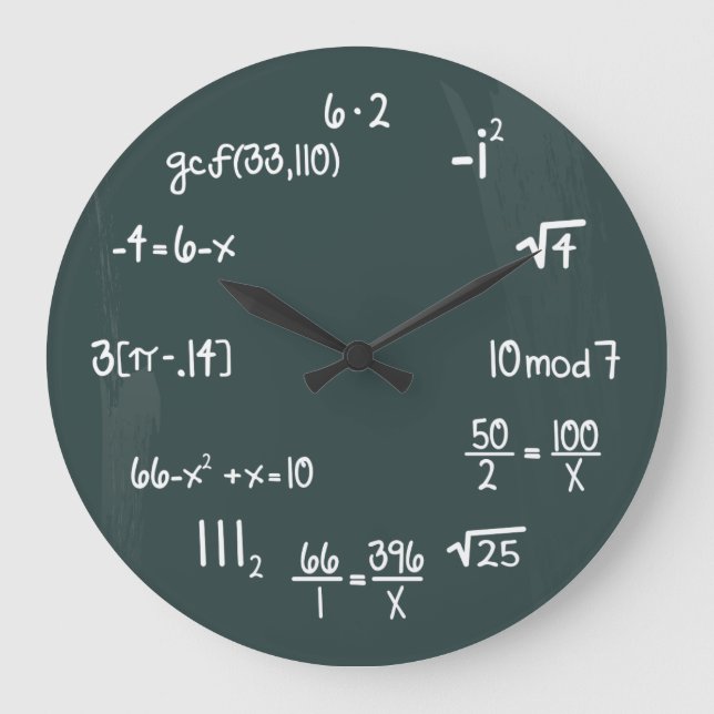 Funny Math Genius Geek Large Clock (Front)