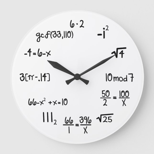 Funny Math Genius Geek Large Clock (Front)