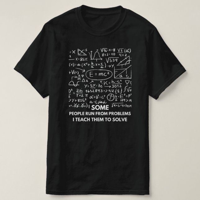 Funny Math Gift For Math Teachers Black T-Shirt (Design Front)