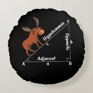 Funny Math Hypotemoose Geometry Moose Joke Pun Round Cushion