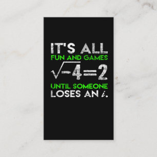Funny Math Imaginary Number Equation Humour Business Card