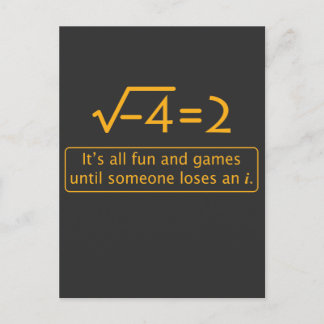 Funny Math Joke - imaginary number missing Postcard