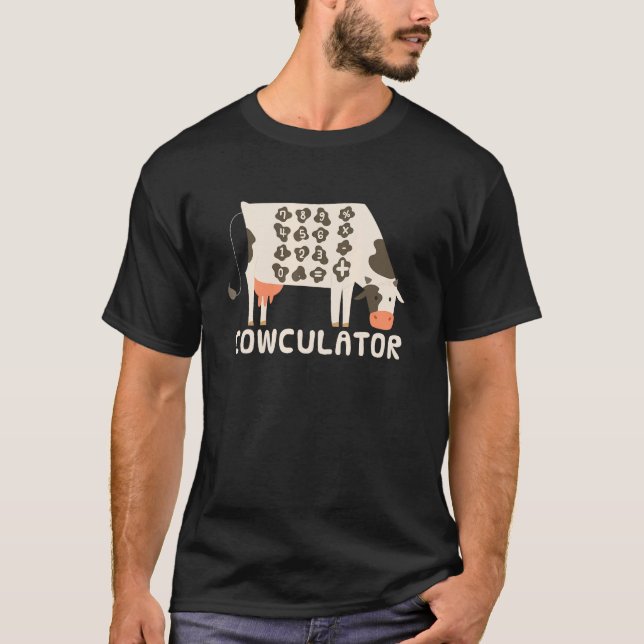 Funny Math Mathematics - Cowculator T-Shirt (Front)