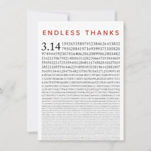 Funny Math Nerd Thank You Card, Number Pi