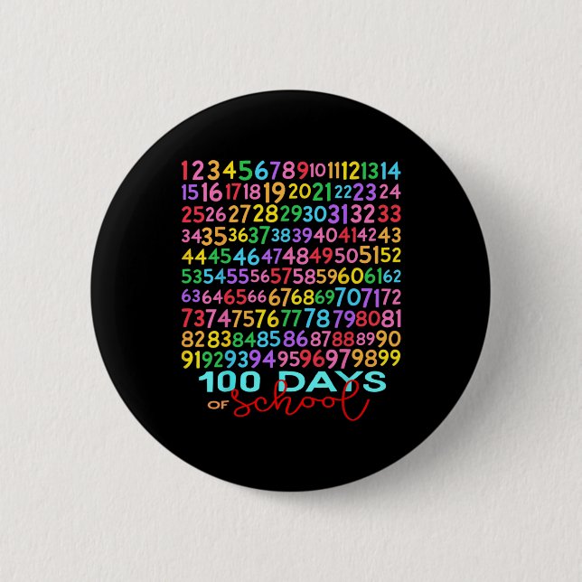 Funny Math Numbers 100th Day Of School Teacher Kid 6 Cm Round Badge (Front)