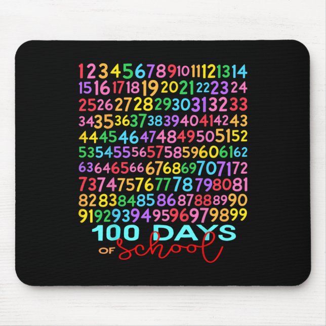 Funny Math Numbers 100th Day Of School Teacher Kid Mouse Mat (Front)