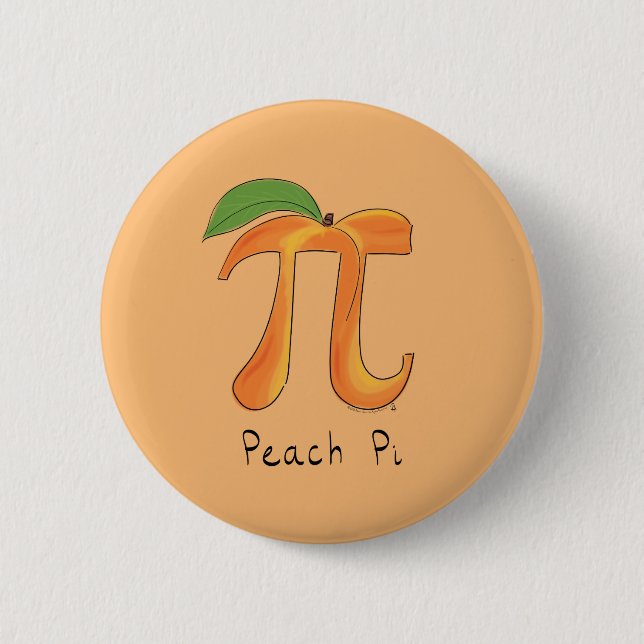 Funny Math Peach Pi Symbol 6 Cm Round Badge (Front)