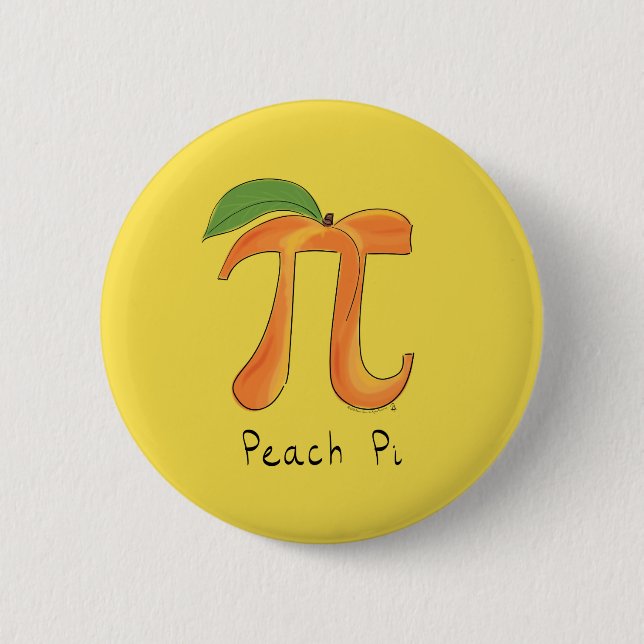 Funny Math Peach Pi Symbol 6 Cm Round Badge (Front)