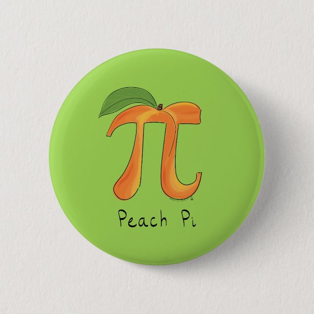Funny Math Peach Pi Symbol 6 Cm Round Badge (Front)