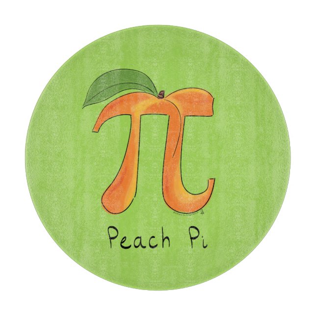 Funny Math Peach Pi Symbol Cutting Board (Front)