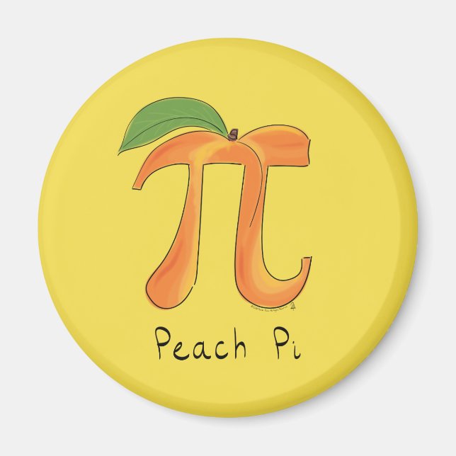 Funny Math Peach Pi Symbol Magnet (Front)