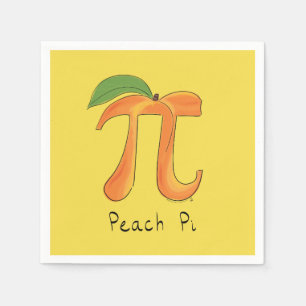 Funny Math Peach Pi Symbol Napkin