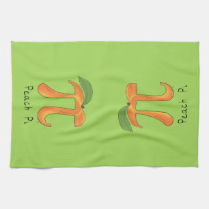 Funny Math Peach Pi Symbol Tea Towel