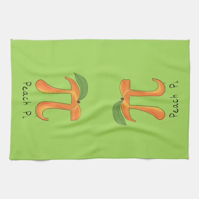 Funny Math Peach Pi Symbol Tea Towel (Horizontal)