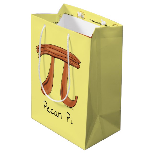 Funny Math Pecan Pi Thanksgiving Fall Medium Gift Bag (Back Angled)
