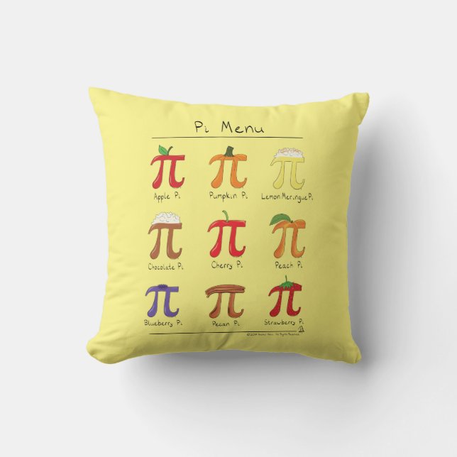 Funny Math Pi Day Menu Cushion (Front)