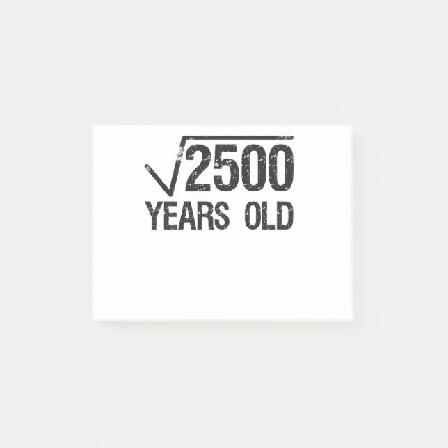 Funny Math Problem Square Root of 2500 Equal 50th Post-it Notes (Front)