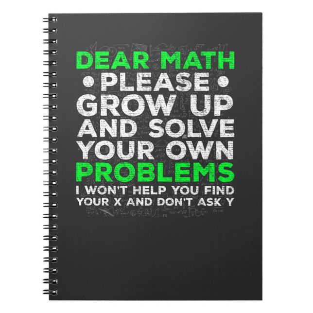 Funny Math Problems School Mathematics Struggle Notebook (Front)