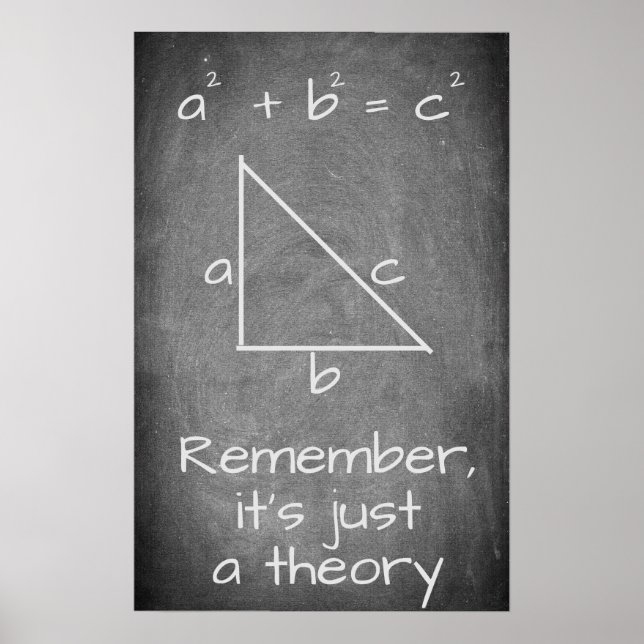 Funny Math Pythagorean Theorem Geometry Poster (Front)