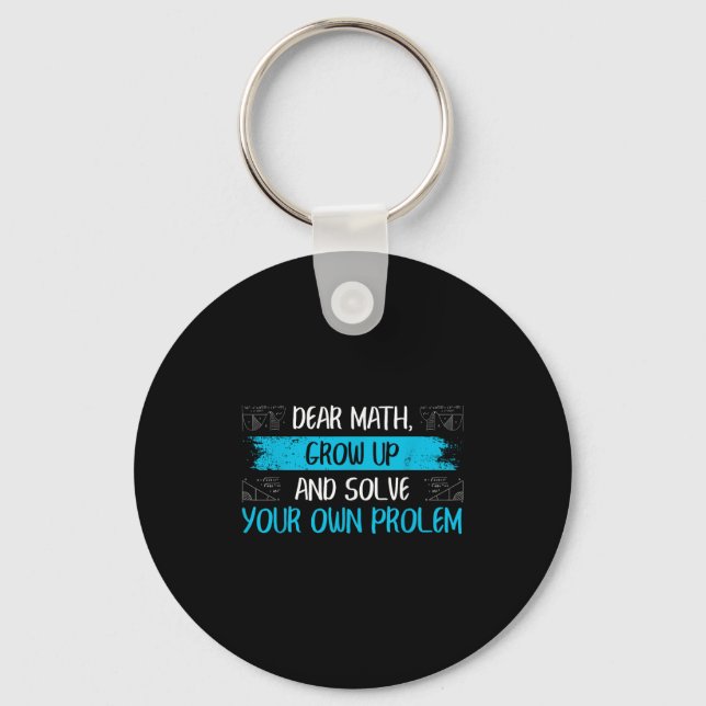 Funny Math Quote Back To School Girls Boys Teens  Key Ring (Front)