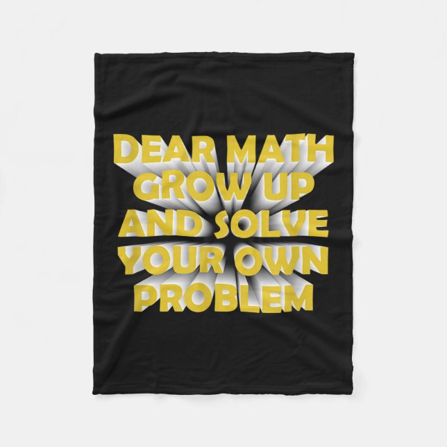 Funny Math Quote For Girls Boys Teens Men Women De Fleece Blanket (Front)