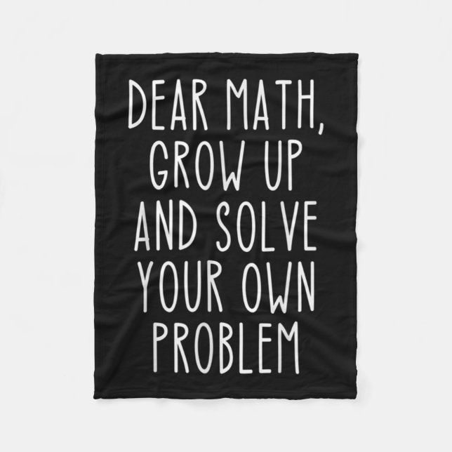 Funny Math Quote For Girls Boys Teens Men Women De Fleece Blanket (Front)
