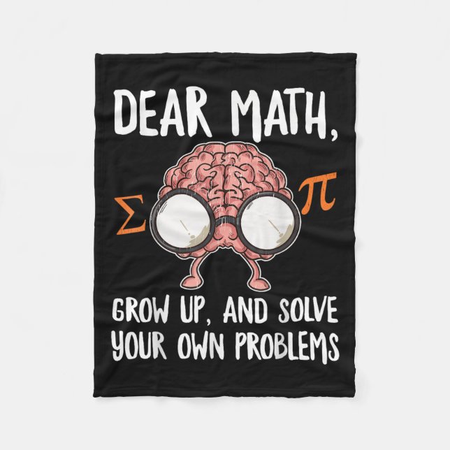 Funny Math Quote For Girls Boys Teens Men Women De Fleece Blanket (Front)